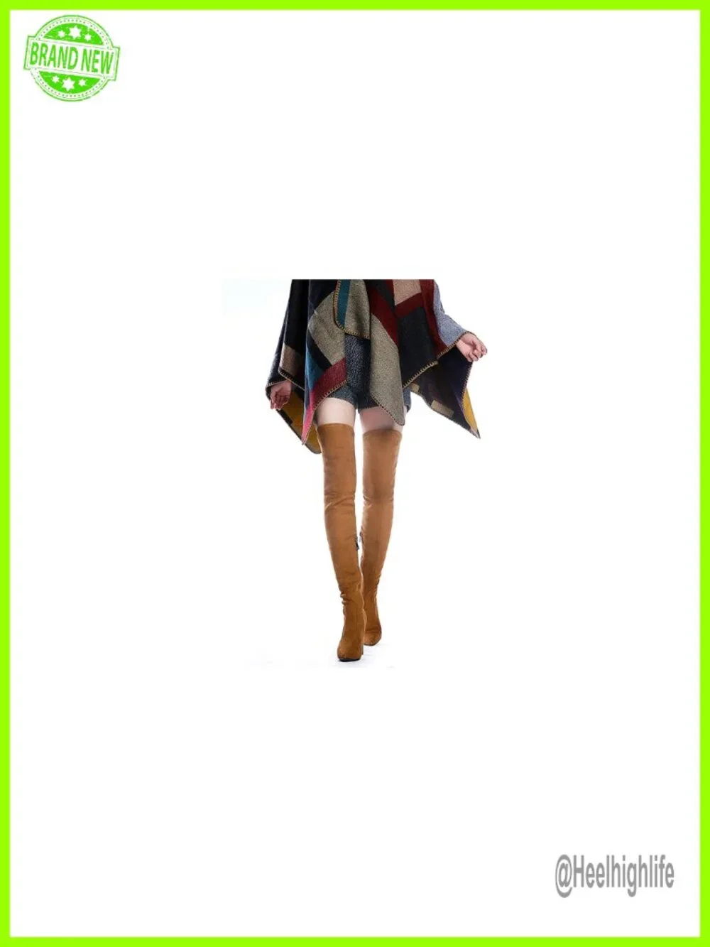 Stretch Suede Chunky Heel Over The Knee Boots Thigh High
